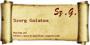 Szorg Galatea névjegykártya